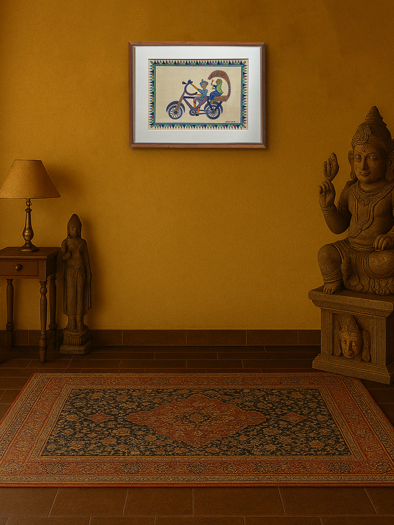 Cycle Rikshaw In Pithora art by Chanchal Soni for Sale