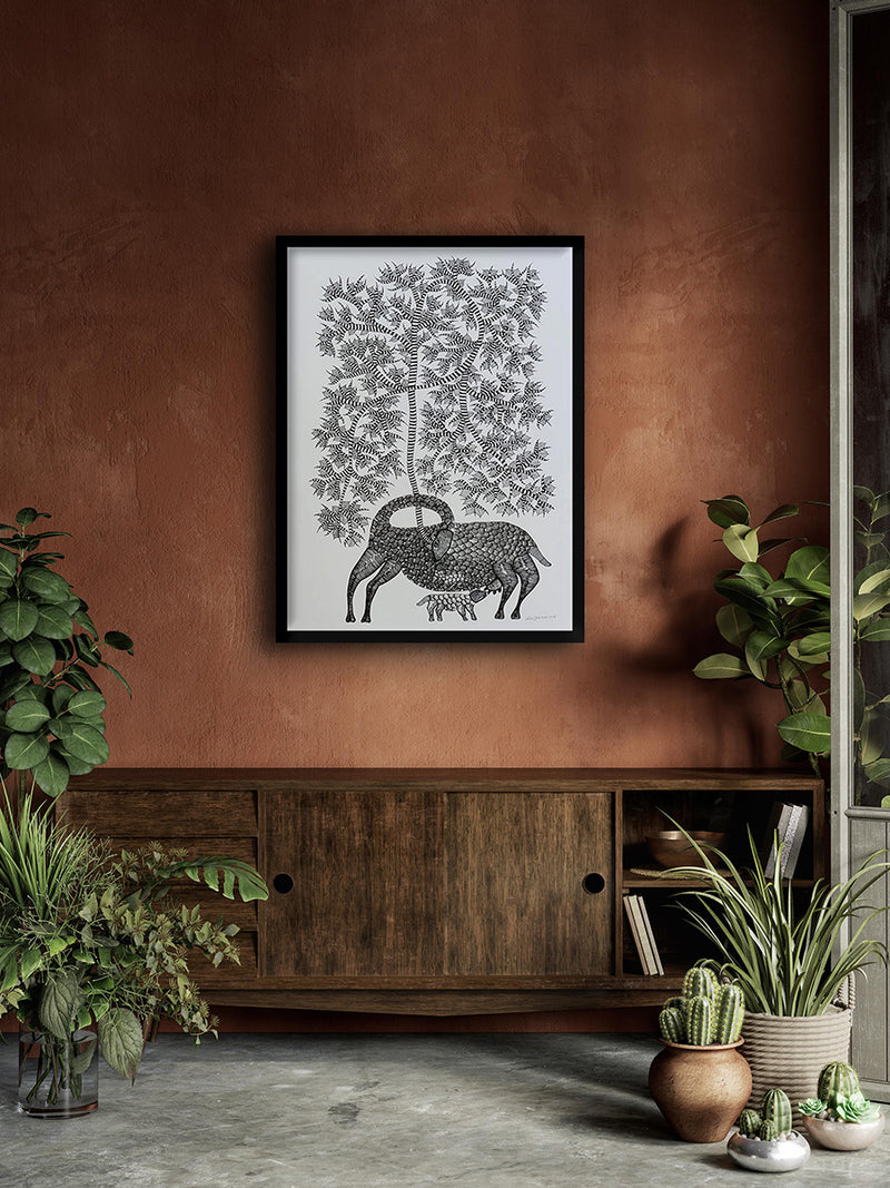 Gond Painting by Saroj Venkat Shyam for Sale