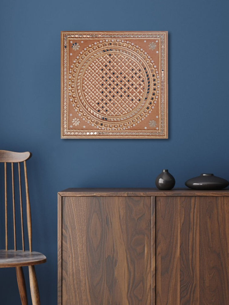 Mirrorwork Intricate Lippan in Lippan by Nalemitha