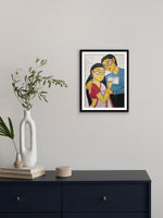 Women and Man In Kalighat by Anwar Chitrakar handmade painting