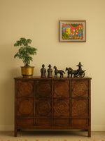 Women at Work: A Rural Life Scene In Cheriyal Scroll by Sai Kiran for Sale