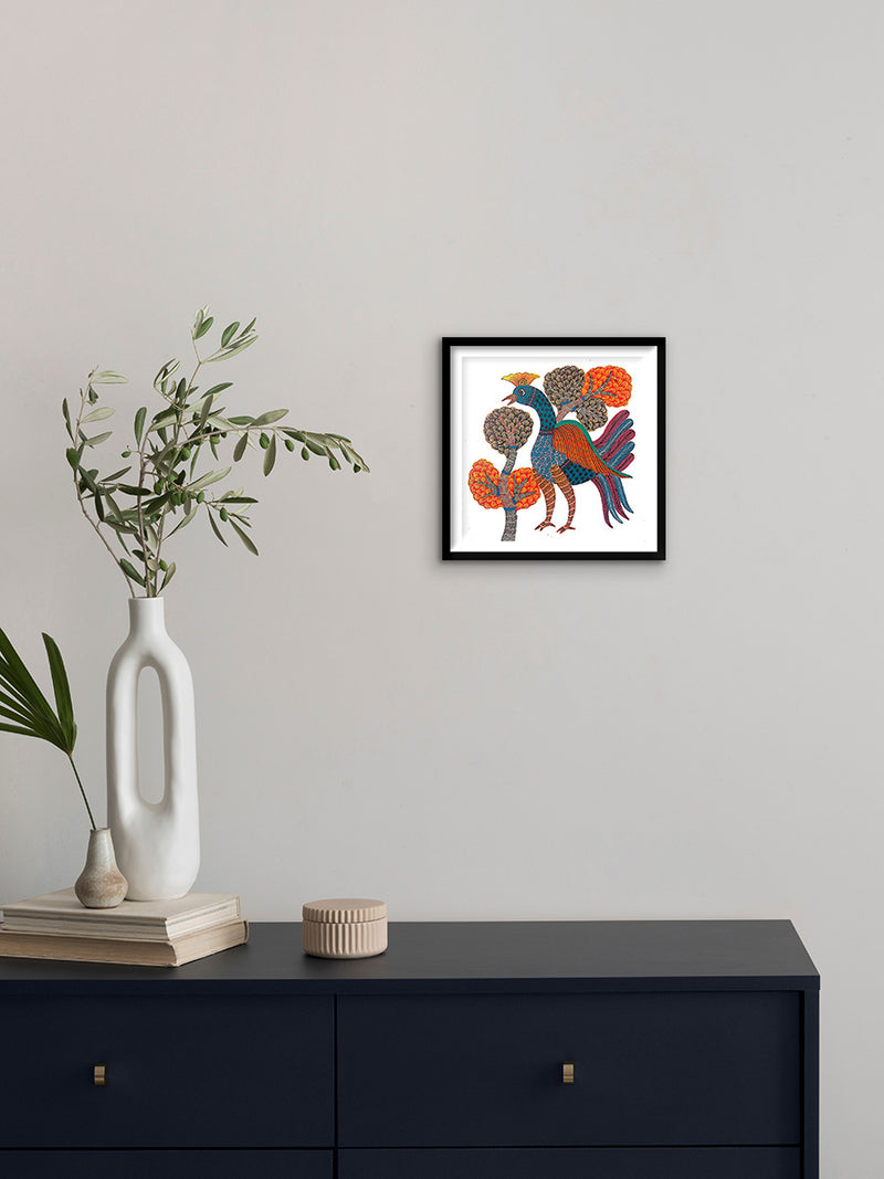 Peacock in Gond by Kailash Pradhan artwork