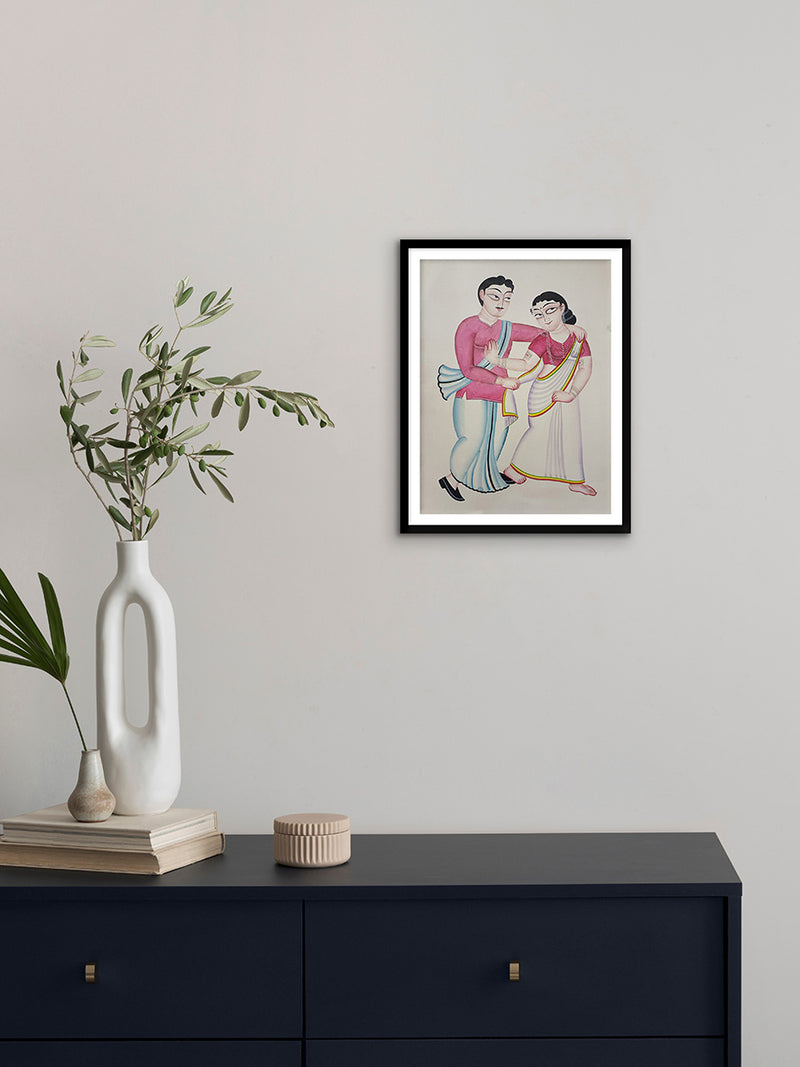 A man and a women In Kalighat by Anwar Chitrakar artwork online