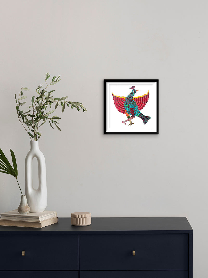 Peacock in Gond by Kailash Pradhan painting