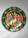 Rasleela Krishna with Gopis Tikuli round Wall Plates for Sale