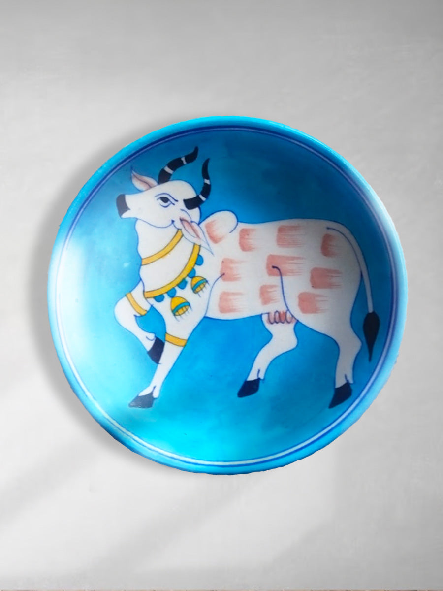 Shop for Farming imagery and rural iconography in Blue Pottery Plates by Vikram Singh Kharol 