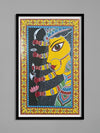 Maa Durga with five hands in Tikuli paintings by Ashok Kumar for Sale