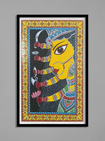 Maa Durga with five hands in Tikuli paintings by Ashok Kumar for Sale