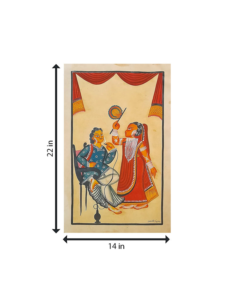 Purchase Babu and Bibi: A Tale of Joyful Connection A Kalighat Painting by Sonali Chitrakar