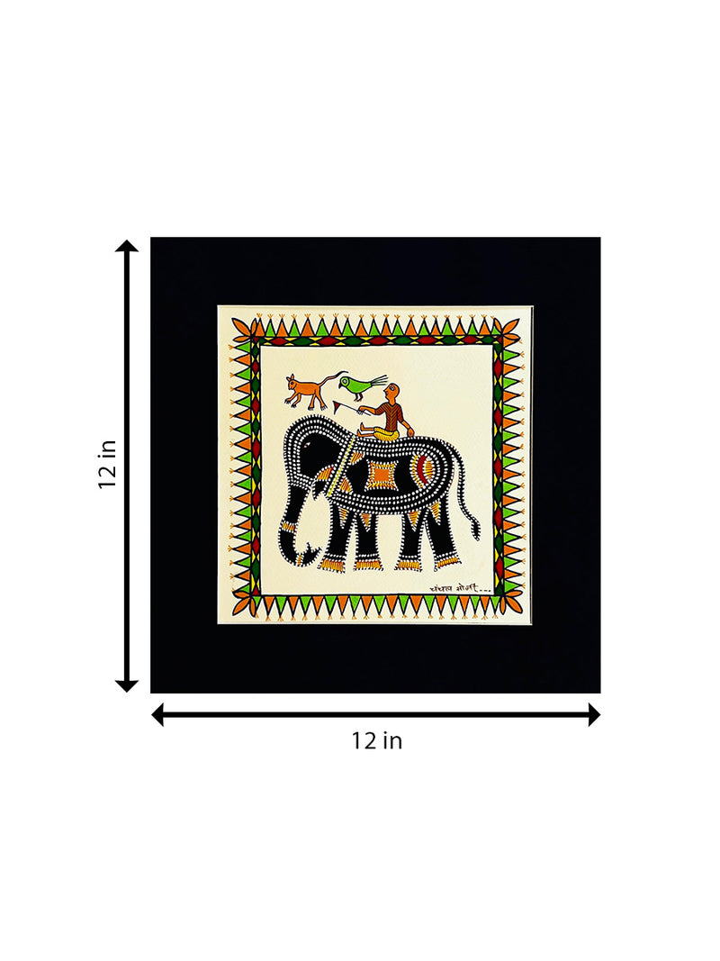 Elephant Ride In Pithora Art by Chanchal Soni for Sale
