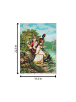 Order Goddess Saraswati amidst Nature in Oleograph by Raja Ravi Varma