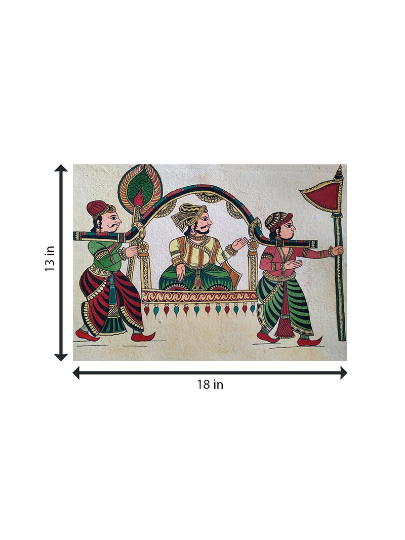 Raja Janak's Palkhi: Chitrakathi Painting by Chetan Gangavane for Sale