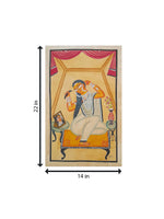 Buy Reflections of Elegance: A Serene Portrait A Khalighat Painting by Sonali Chitrakar