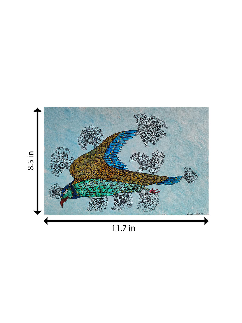 The Winged Voyage: A Bird's Journey in Gond by Sandeep Dhurve for Sale