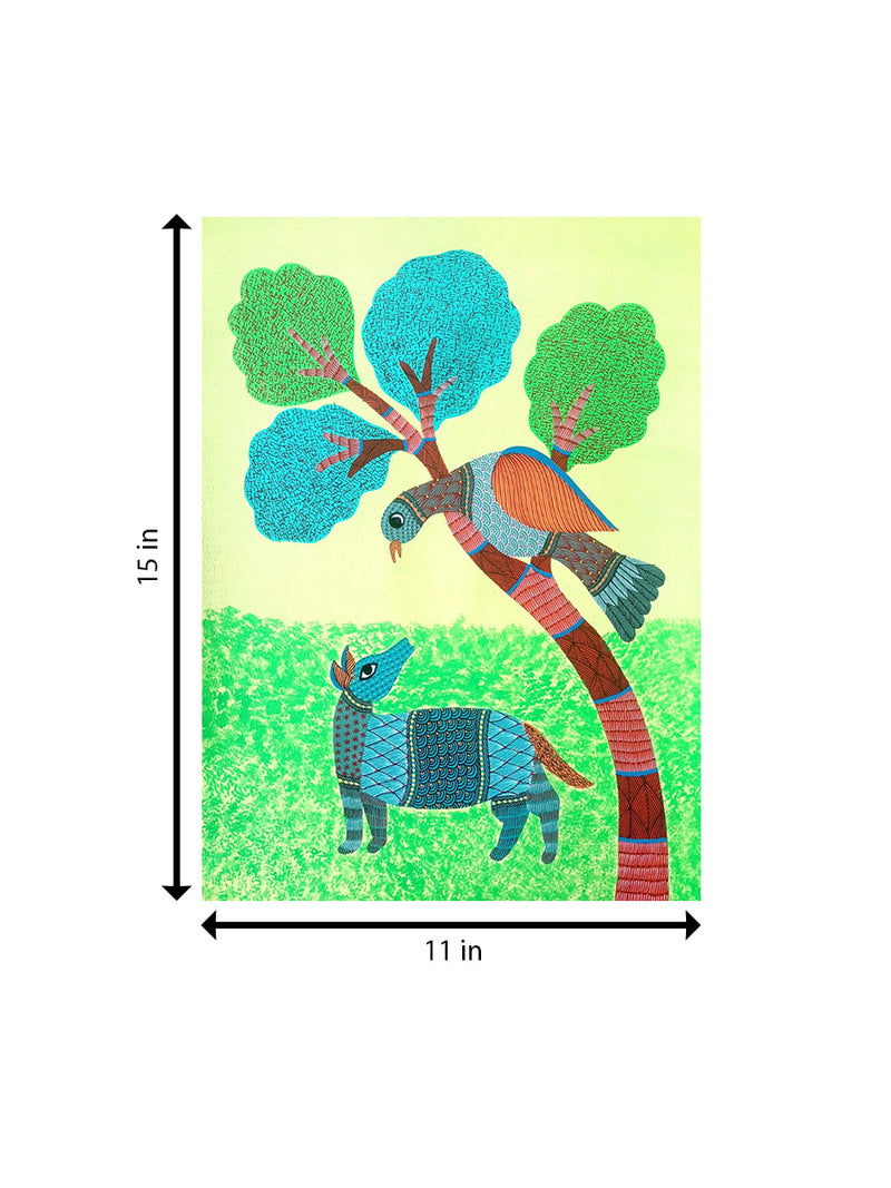 Buy A Tête-à-tête in Nature in Gond by Kailash Pradhan