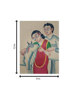 A couple with cow In Kalighat by Anwar Chitrakar