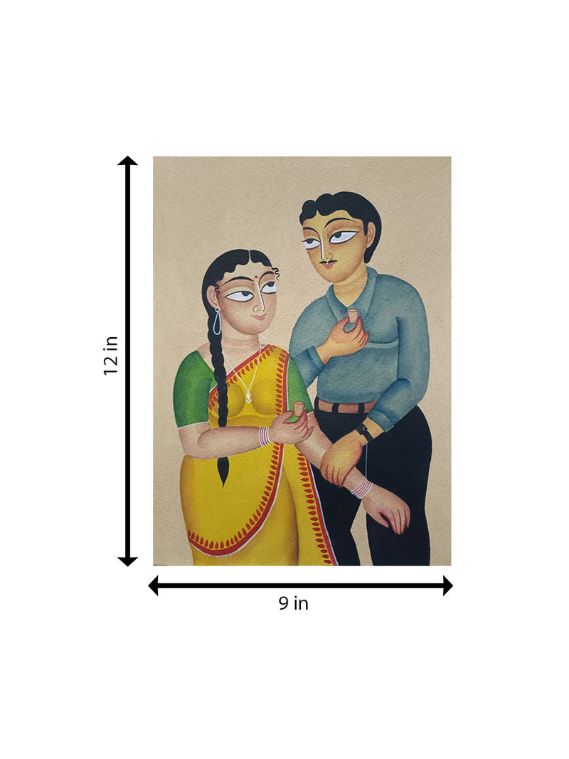 A man and a women In Kalighat by Anwar Chitrakar
