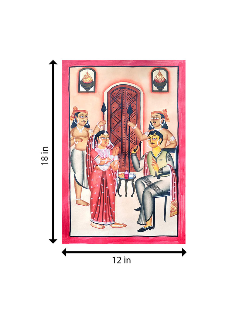 Aristocratic Babu and Biwi In Kalighat by Hasir Chitrakar