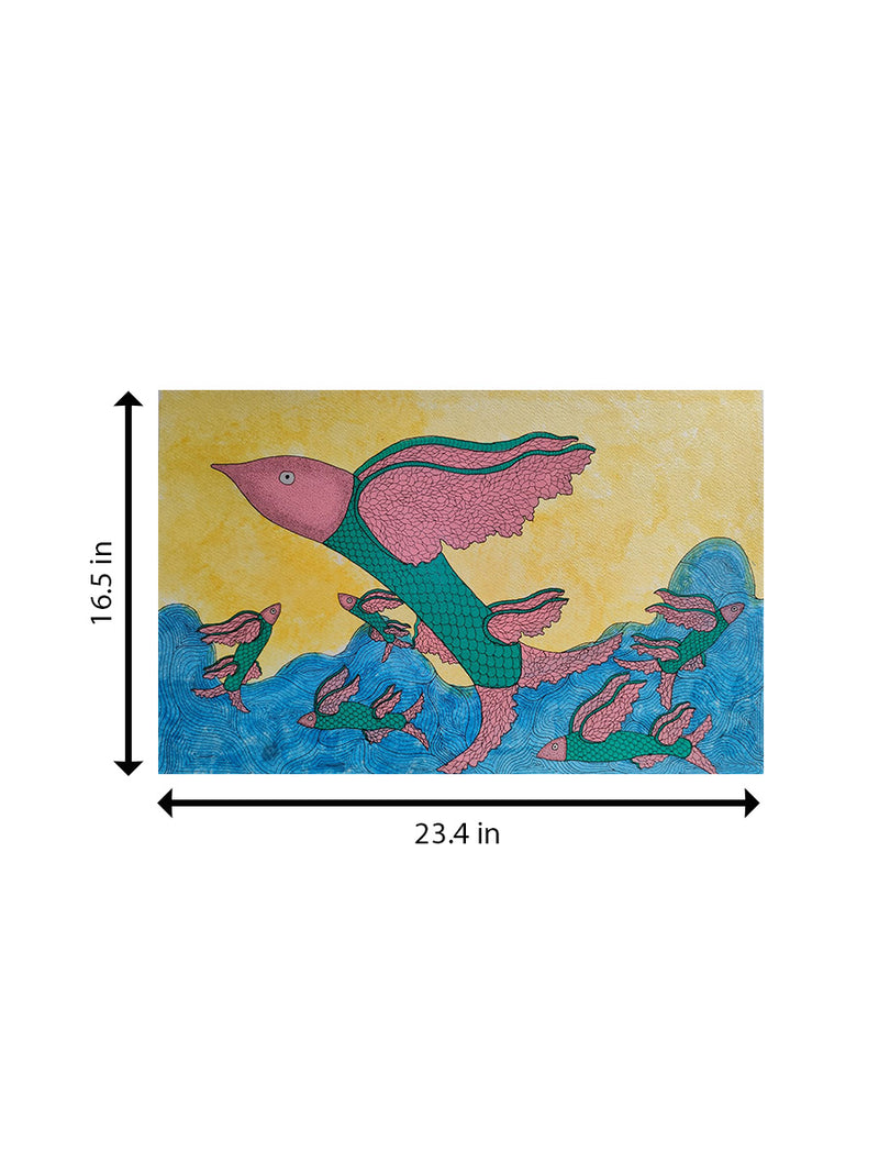 Fishes in Ocean In Gond by Sandeep dhurve For Sale