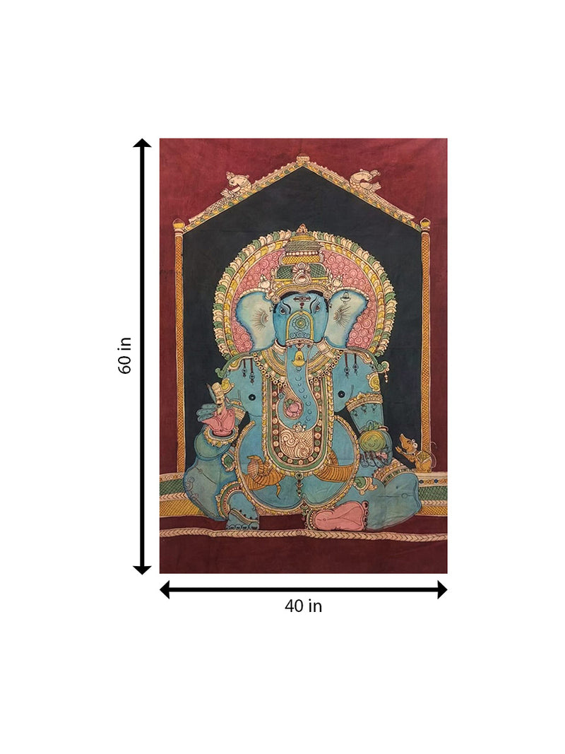 Lord Ganesha in Kalamkari by Kanukurthi Guna Sekhar Sai