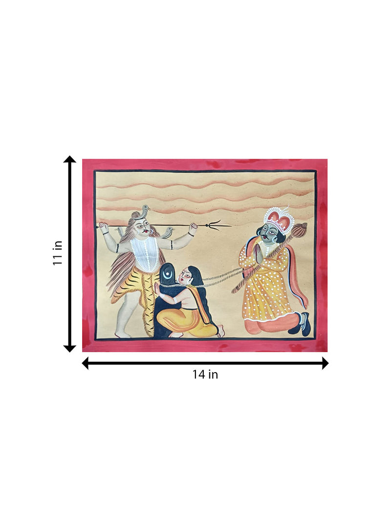 Markandeya and Lord Shiva In Kalighat by Manoranjan Chitrakar  Painting Online