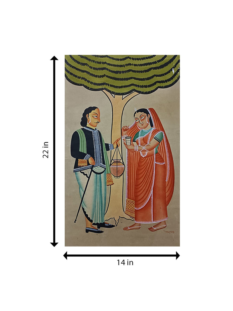 Offering in Kalighat by Anwar Chitrakar art work handmade