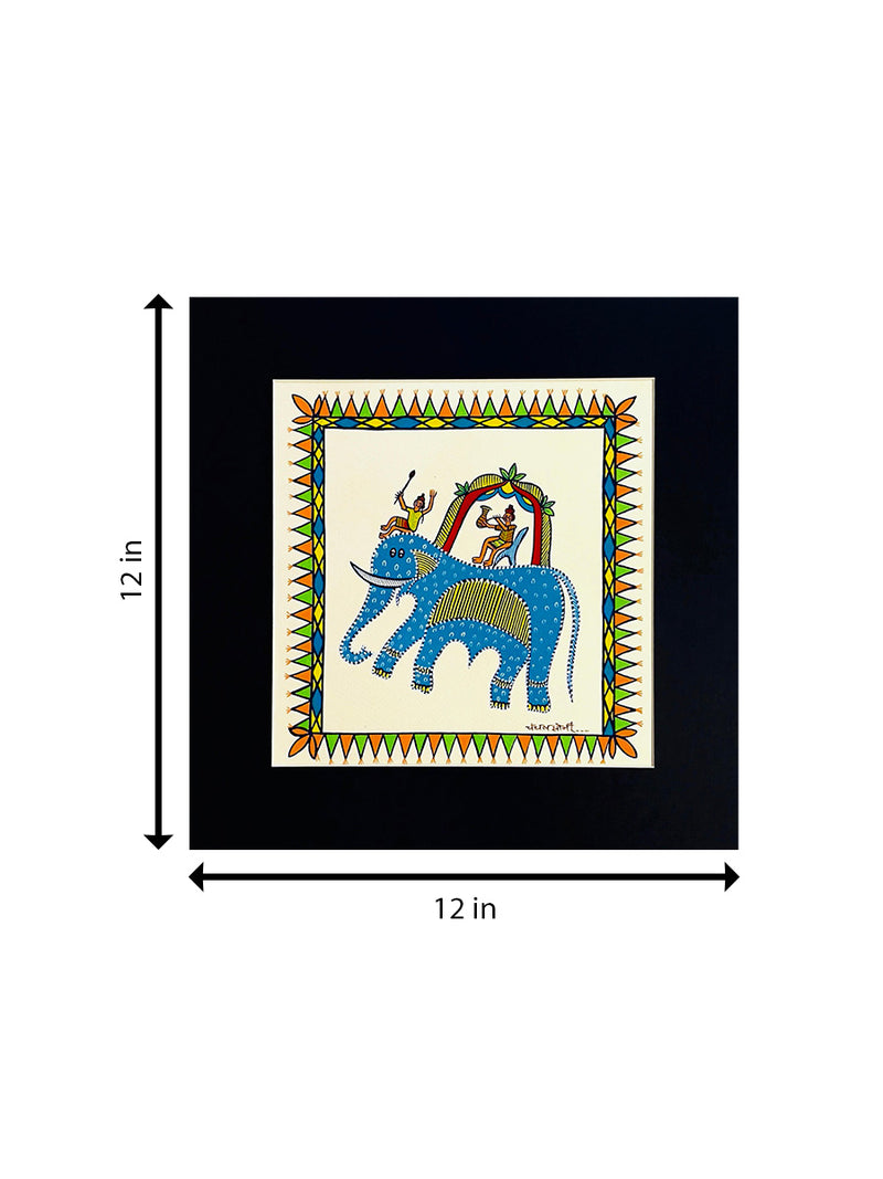 Raja Bhoj Regal Elephant: A Pithora Depiction  For Sale