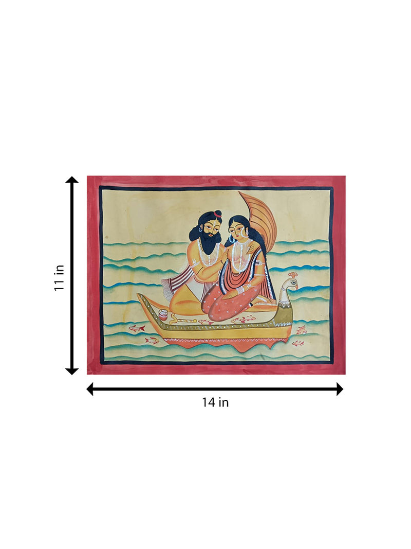 Rishi Gautam with Ahilya In Kalighat by Manoranjan Chitrakar for Sale