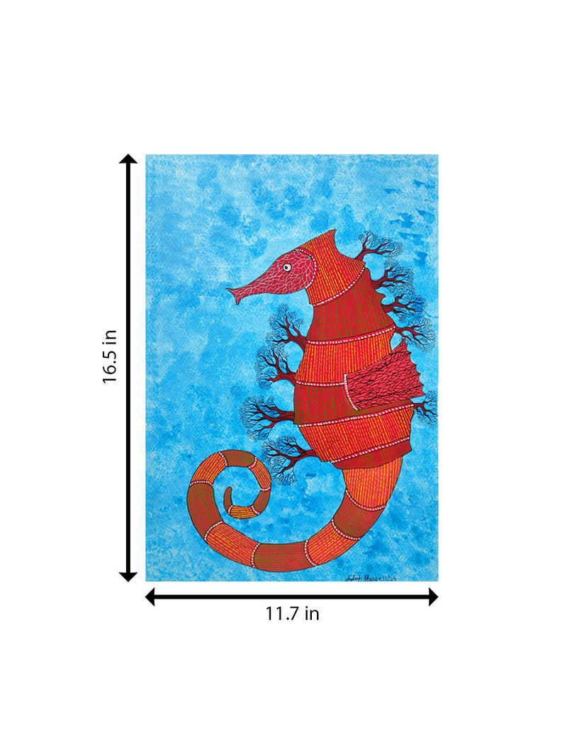 Sea horse in Gond by Sandeep dhurve for Sale