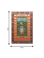 Shop for Shrinathji With Flute in Pichwai by Shehzaad Ali Sherani