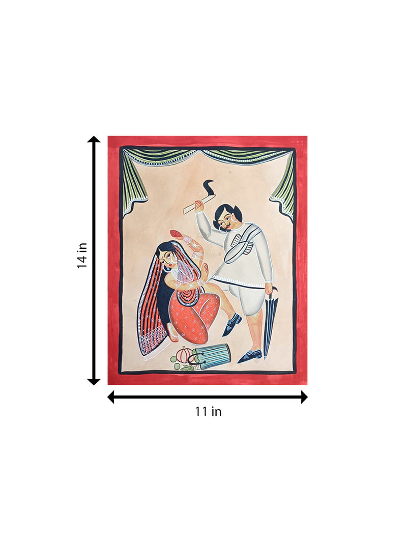 Tarakeswar affair- the fatal blow in Kalighat by Manoranjan Chitrakar for Sale