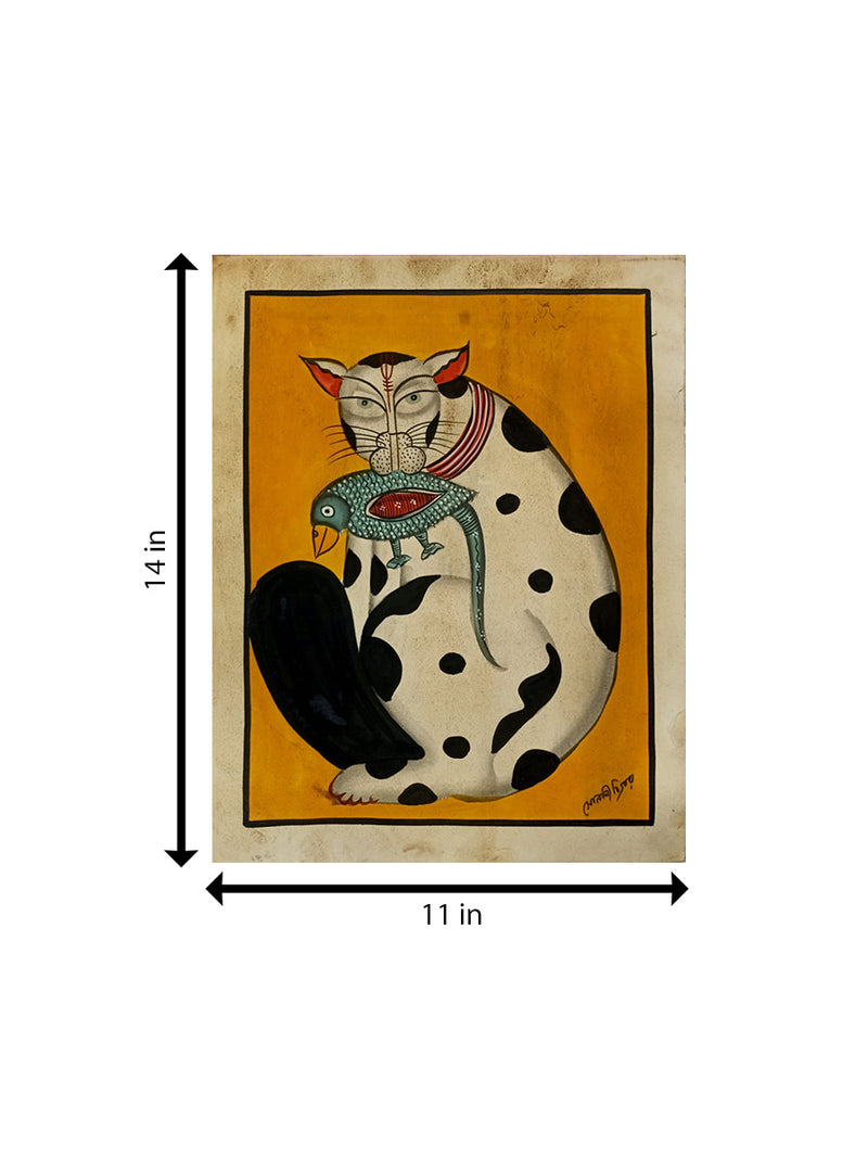 The Cat's Prey in Kalighat by Sonali Chitrakar for  Sale