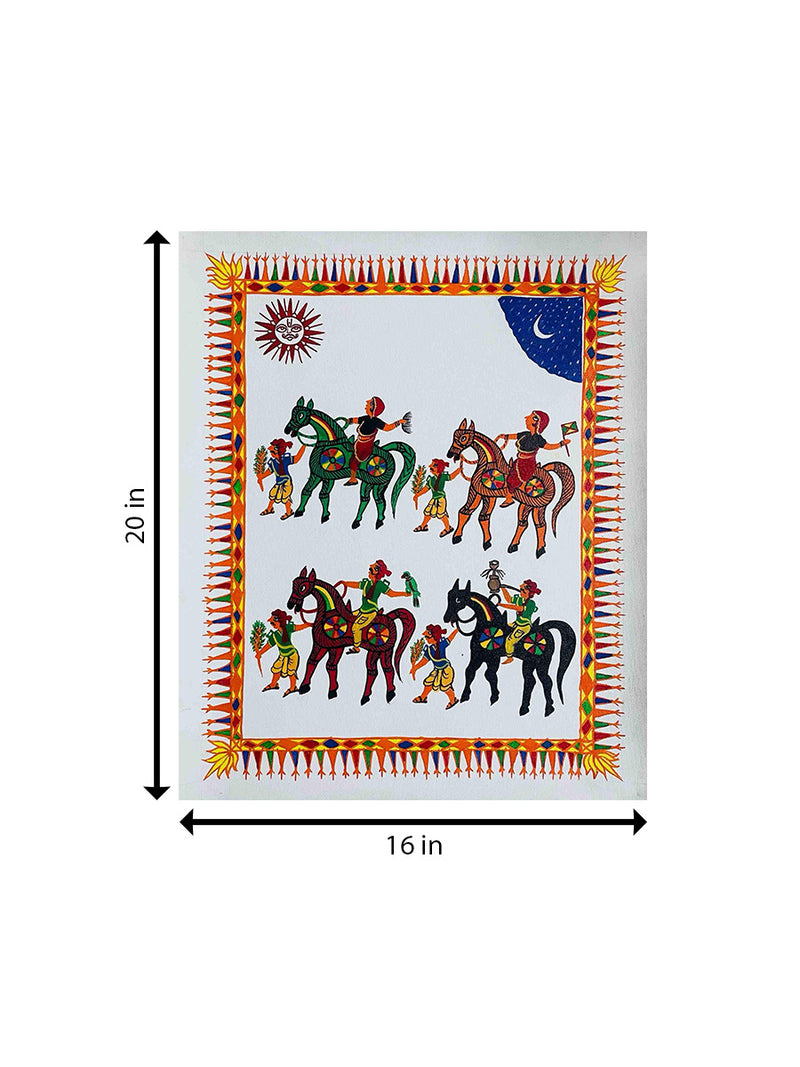 The Celestial Ride Life in Pithora Art by Chanchal Soni For Sale