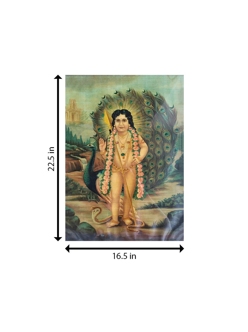 The Divine Sri Bala Subrahmanyam in Oleograph by Raja Ravi Varma For Sale
