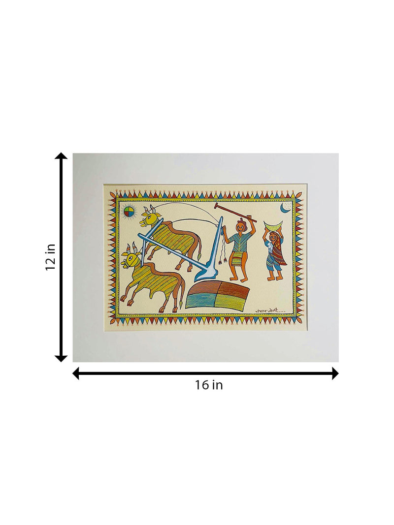 The Farmer Life in Pithora Art by Chanchal Soni 
