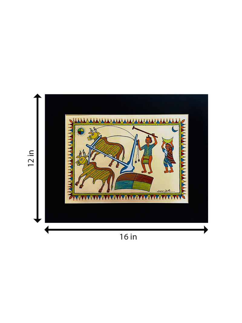 The Farming Season in Pithora Art by Chanchal Soni for Sale