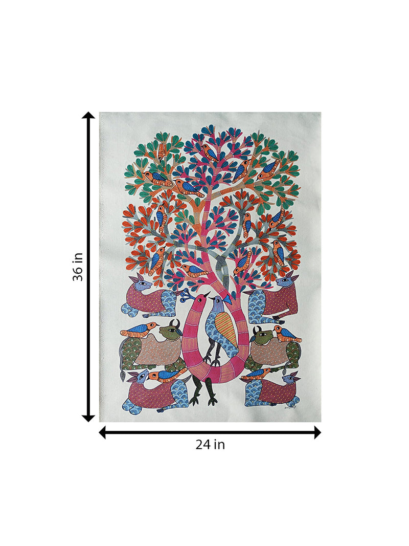 The Nature's Play in Gond by Braj Bhooshan Dhurwey for Sale