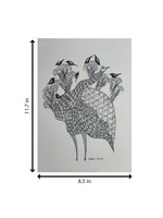 The Ostrich in Nature Reverie In Gond by Sandeep Dhurve For Sale