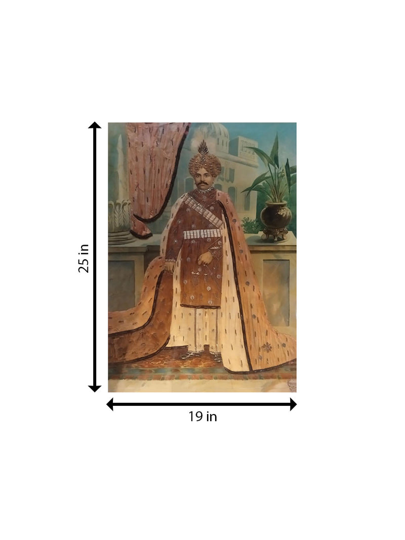 Buy The Regal Portrait of Maharaja Of Mysore in Oleograph by Raja Ravi Varma