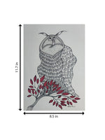 The Watchful Owl In Gond by Sandeep Dhurve