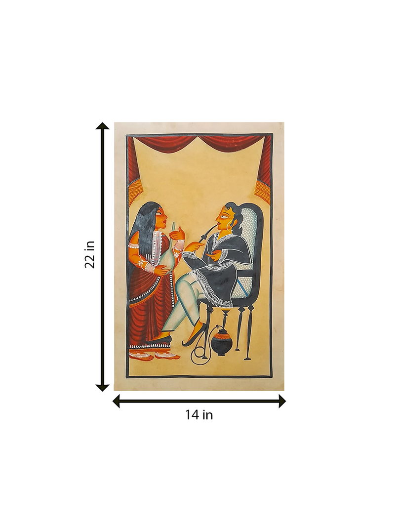 Whispers of Reflection: Domestic Beauty in Kalighat by Sonali Chitrakar for Sale