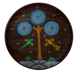Tree of Life Pattachitra on Wooden Plate