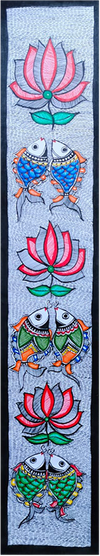 Order Online Fish and lotus motifs in Madhubani by Vibhuti Nath