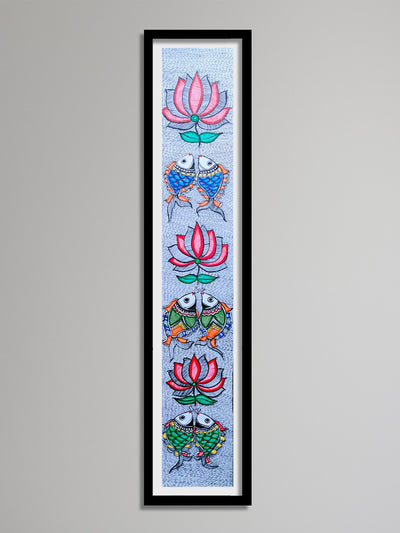 Buy Fish and lotus motifs in Madhubani by Vibhuti Nath