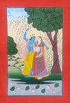 Shop Lord Krishna's Divine Embrace Basohli Painting by Aastha Billowria  & Shivakshi Sharma