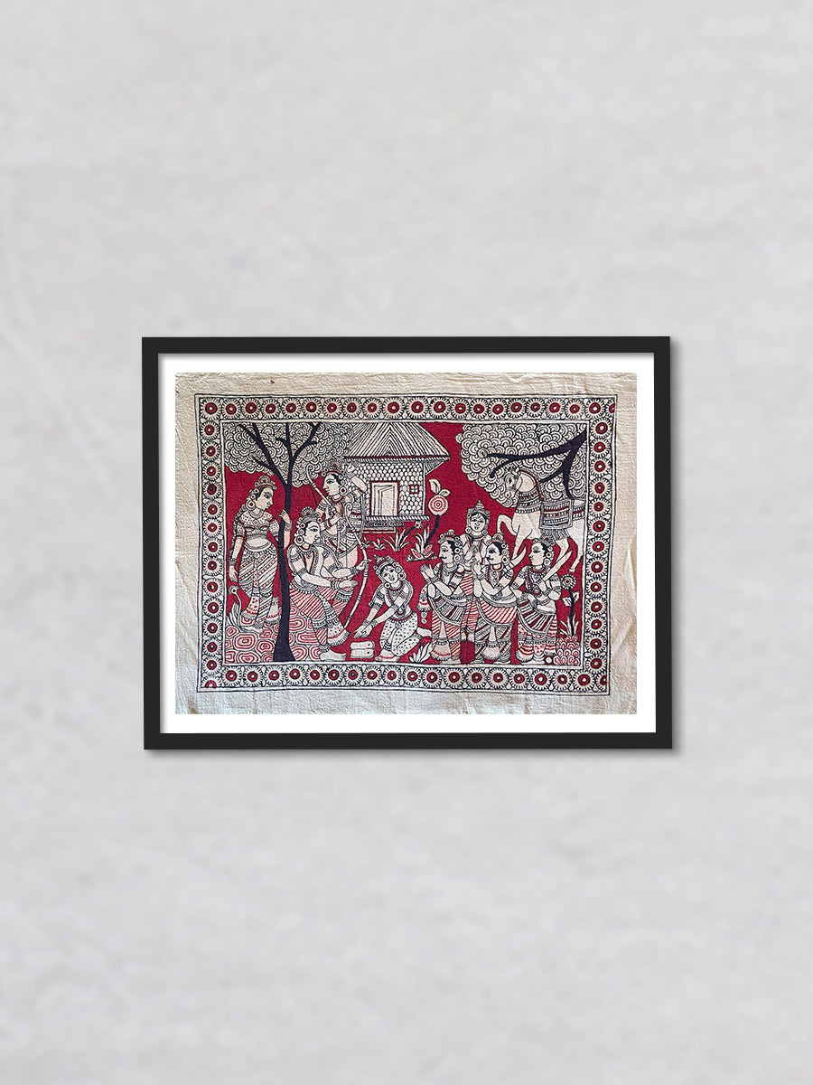 Eternal Allegiance: A Kalamkari Retelling of Devotion Painting by Siva Reddy - for sell