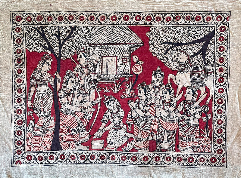   This a beautiful Eternal Allegiance: A Kalamkari Retelling of Devotion Painting 