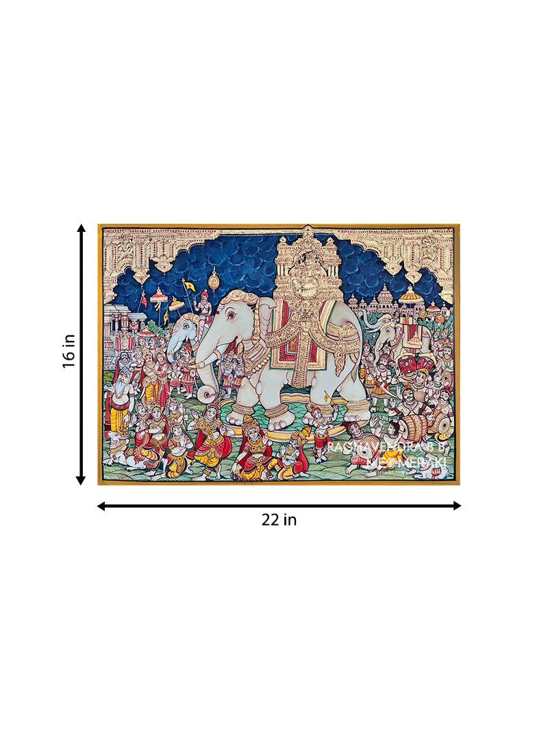 Temple procession in Mysore art by Raghavendra B B
