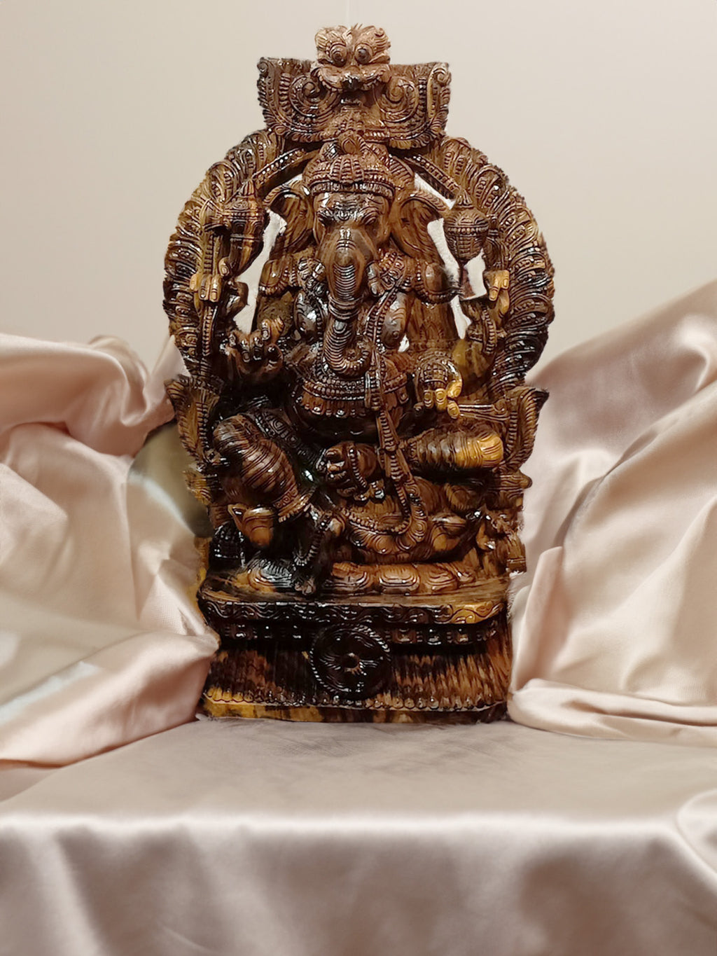Lord Ganesha Wooden Handmade Sculpture