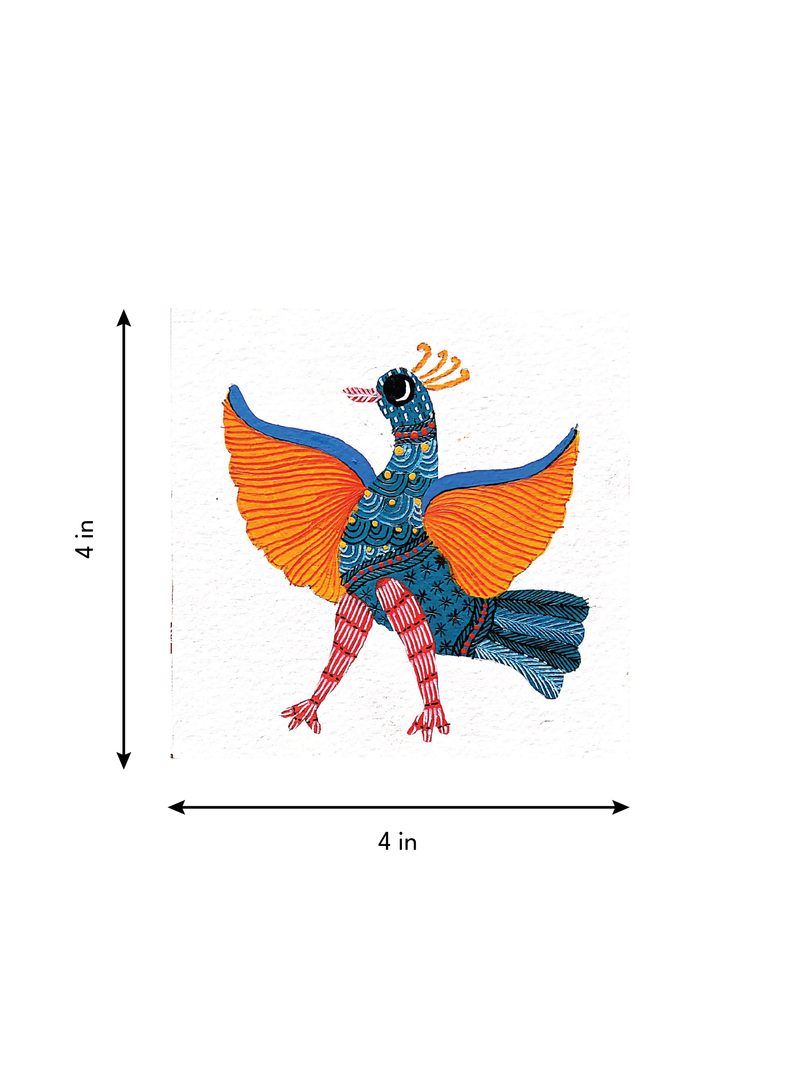 A Flight of Grace: Peacock in Gond by Kailash Pradhan